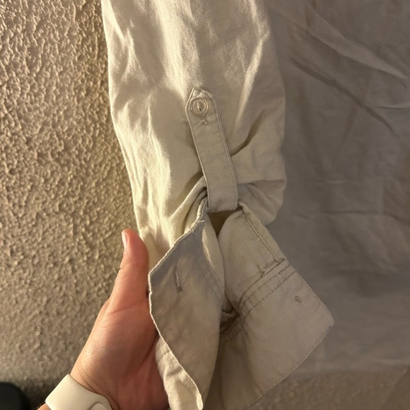 For Cynthia Linen Cotton Women’s Button Down 3/4 Sleeve Size L Boho Indie Tunic - Picture 10 of 15